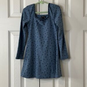Art Class - Girl Long Sleeve Square Neck Ribbed Dress 90's Grunge Size XS (4/5)